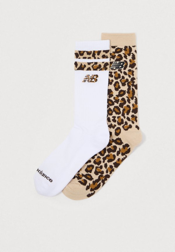 New Balance WOMEN'S LEOPARD PRINT SOCKS 2 PACK - Socks - camel/black/grey