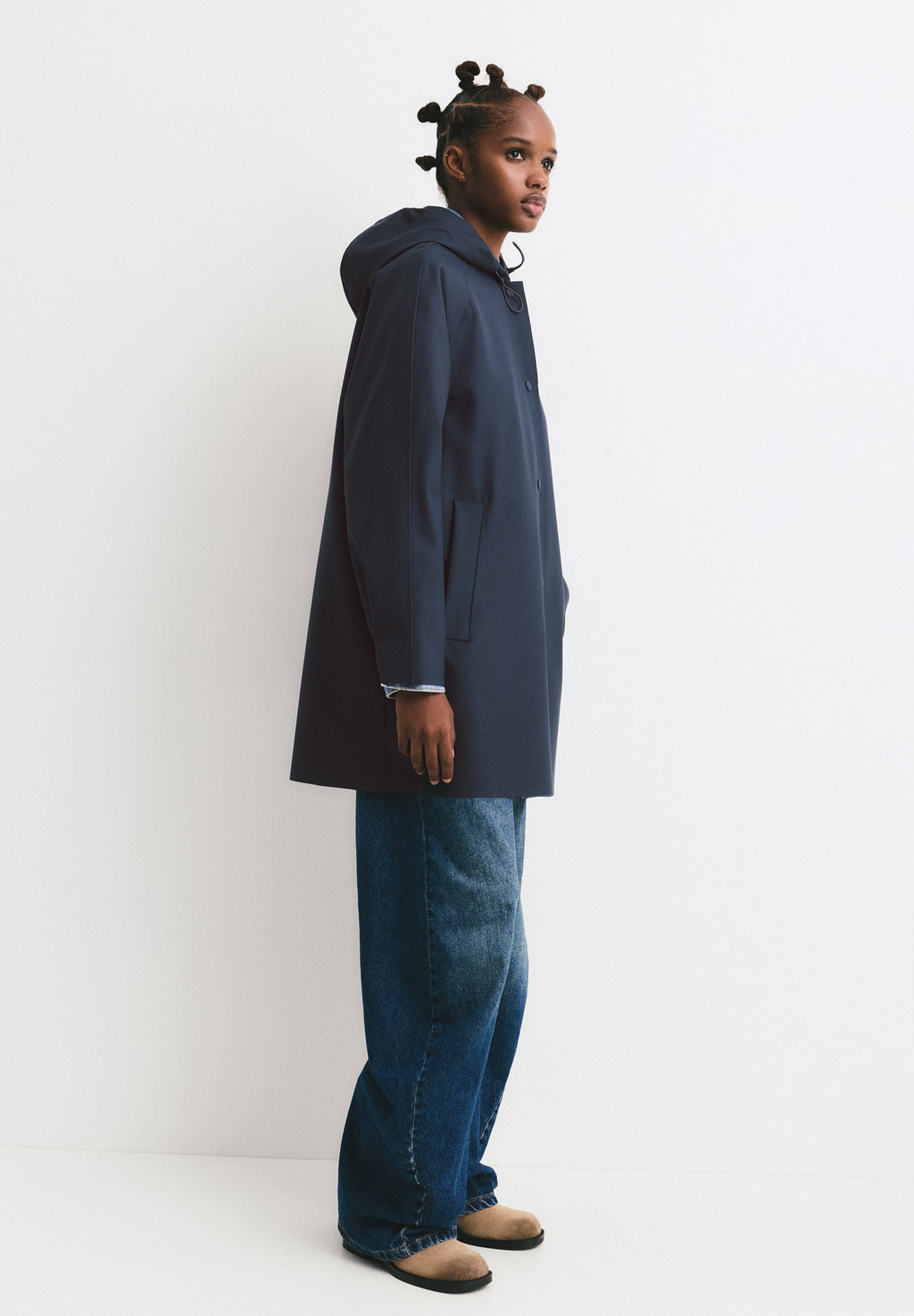 PULL&BEAR LONG RUBBERISED - RAINCOAT