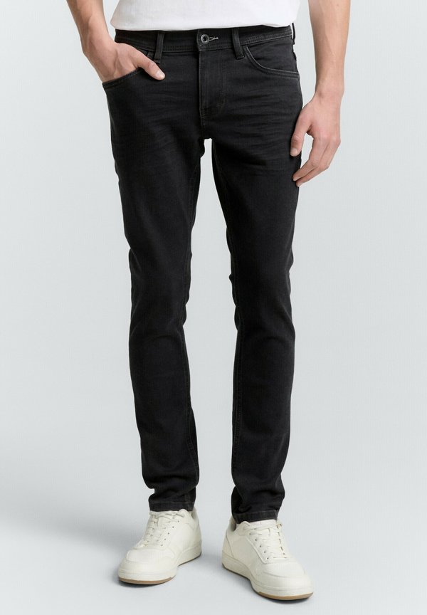 TOM TAILOR TTTROY SLIM FIT - Slim fit jeans - clean rinsed black denim