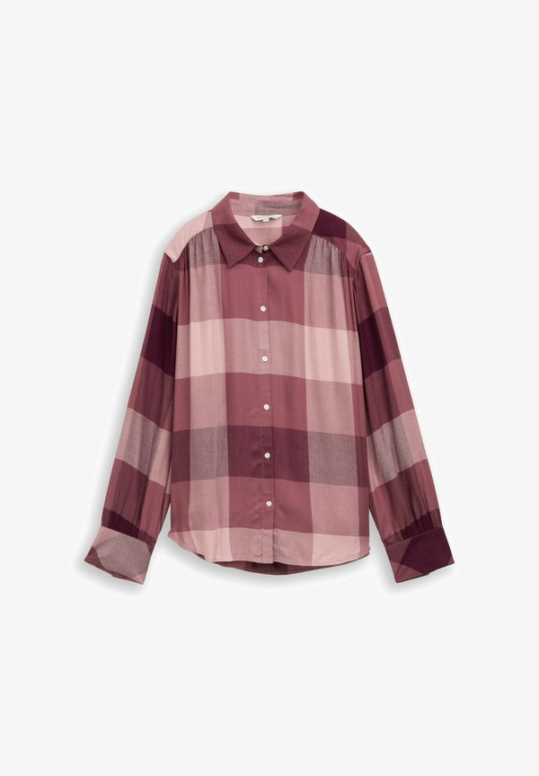 TOM TAILOR Button-down blouse - berry rose check