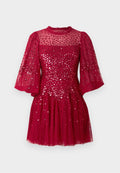 Needle & Thread SCALLOP ROUND NECK MICRO MINI DRESS