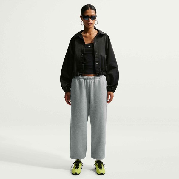 Nike Sportswear W NK STDO FLC MW HR OS CFF PNT - Tracksuit bottoms - dk grey heather/sail