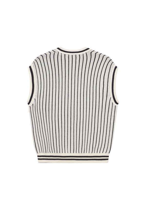 Les Deux YALE PINSTRIPE V NECK VEST UNISEX