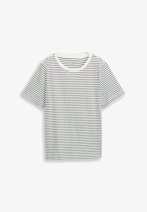 TOM TAILOR TOM TAILOR T-SHIRT T-SHIRT AUS BAUMWOLLE - Basic T-shirt - offwhite navy thin stripe