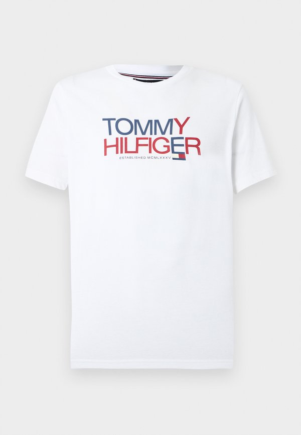 Tommy Hilfiger LOGO JERSEY CREW NECK T-SHIRT - Print T-shirt - white