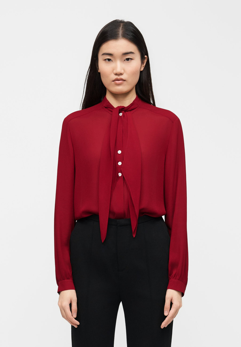 Tory Burch GEORGETTE BOW BLOUSE