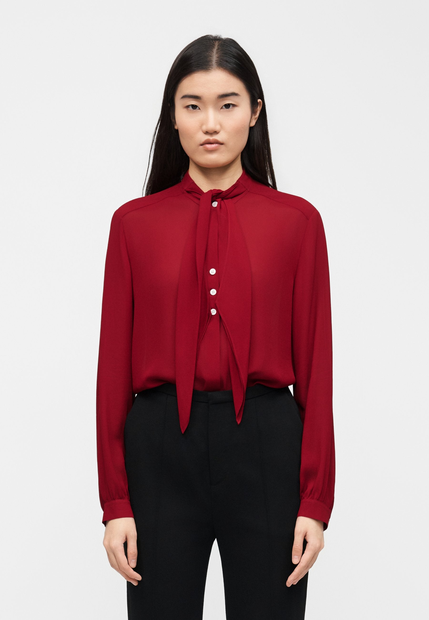 Tory Burch GEORGETTE BOW BLOUSE