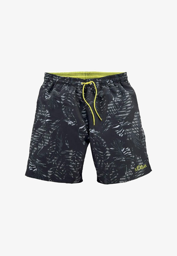 s.Oliver Swimming shorts - schwarz bedruckt
