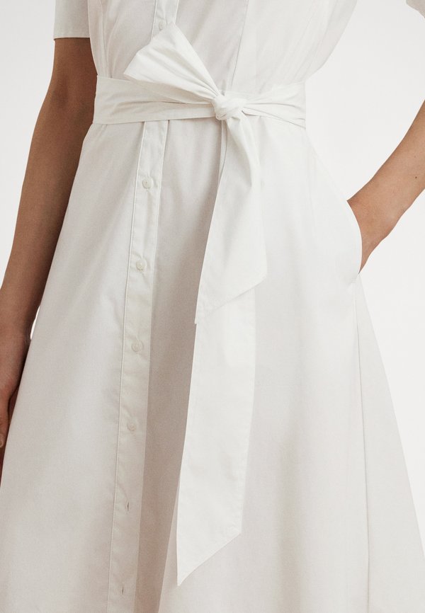 Lauren Ralph Lauren BELTED COTTON-BLEND SHIRTDRESS