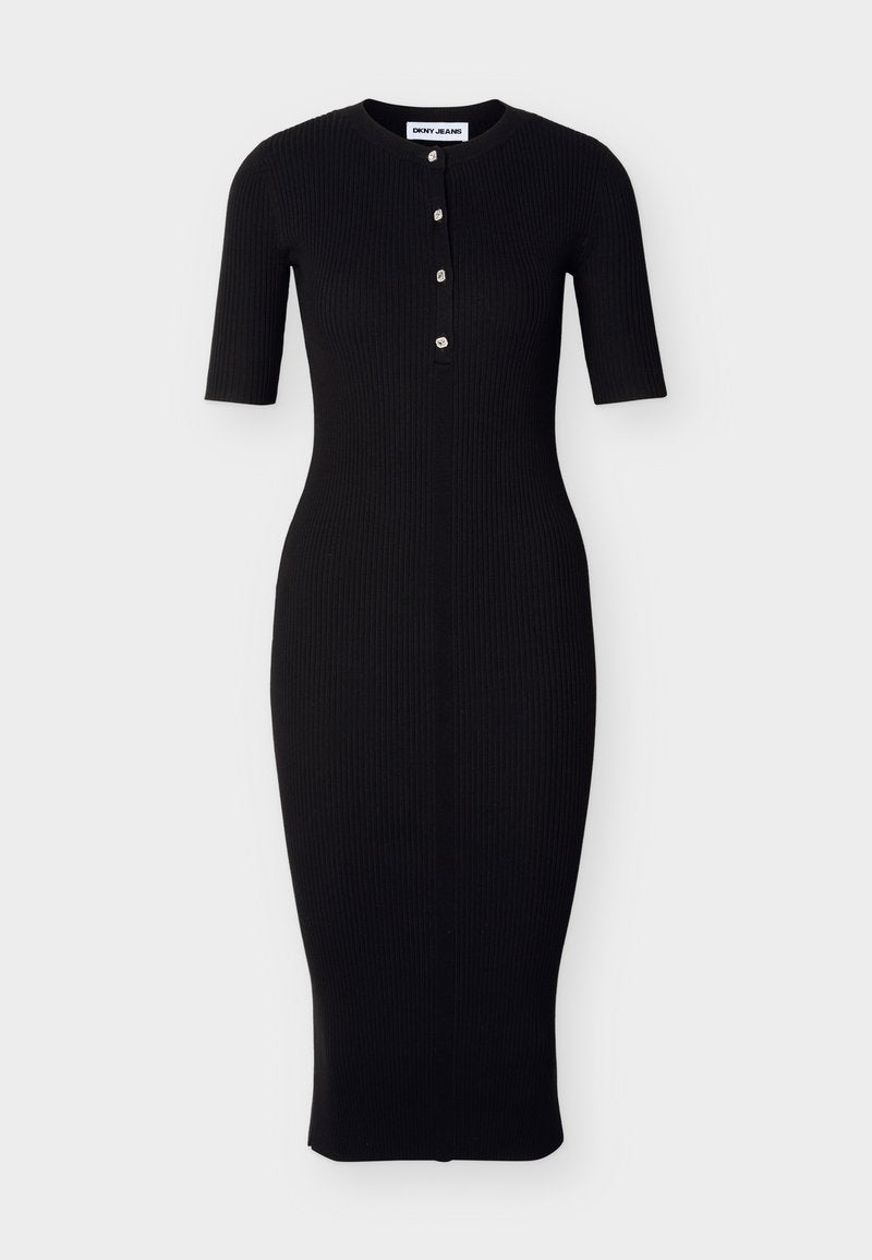 MIDI DRESS WITH RHINESTONE. BUTTONS Media 1