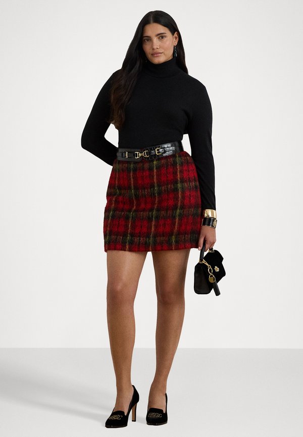 Lauren Ralph Lauren Woman PLAID MOHAIR PENCIL MINISKIRT