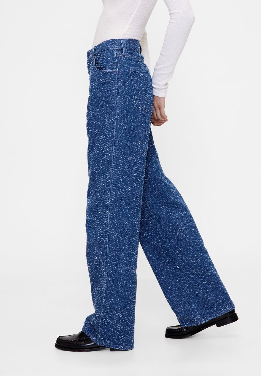 GAP GAPSTUDIO LOW RISE DENIM TWEED LOOSE JEANS