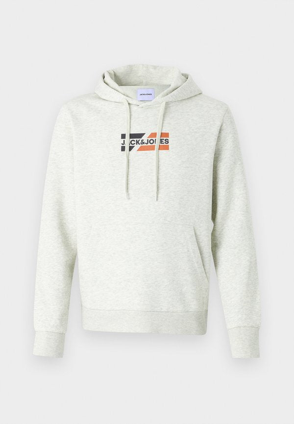 Jack & Jones Logo - Hoodie - white melange