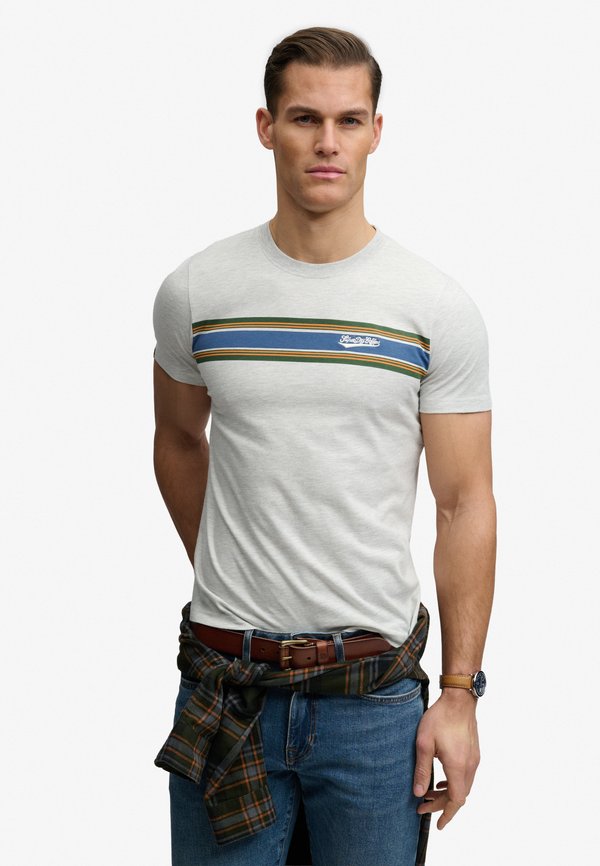 Superdry & Co SUPERDRY OUTDOOR STRIPE LOGO RELAXED T-SHIRT.. - Print T-shirt - glacier grey marl