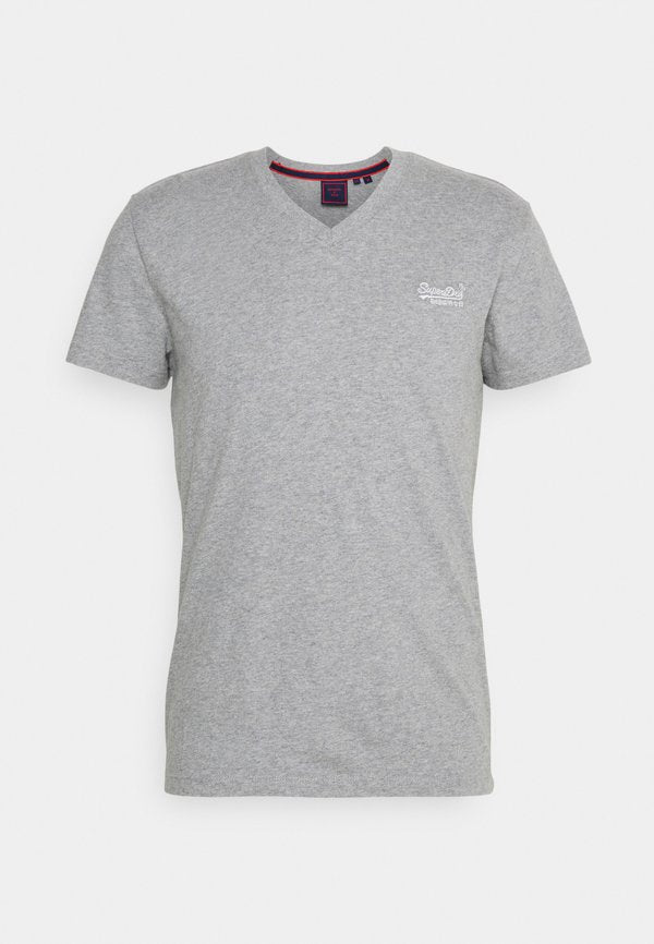 Superdry & Co VINTAGE LOGO VEE TEE - Basic T-shirt - grey marl