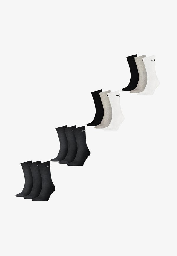 Puma CREW 12 PACK - Socks - paar black paar grey white black