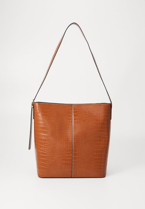 Vero Moda VMTRIO BAG CROCO - Tote bag - cognac