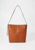 Vero Moda VMTRIO BAG CROCO - Tote bag - cognac