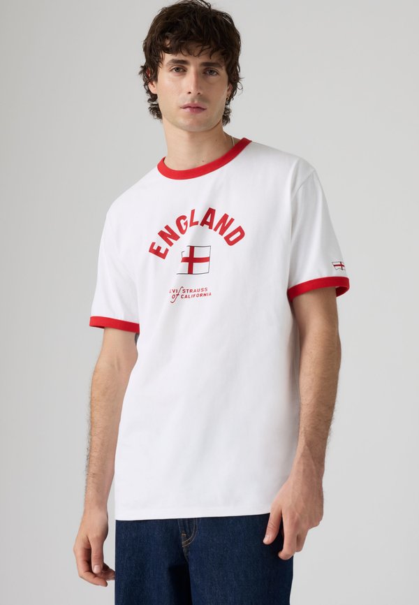 Levi's® FOOTBALL RINGER - Print T-shirt - white/red