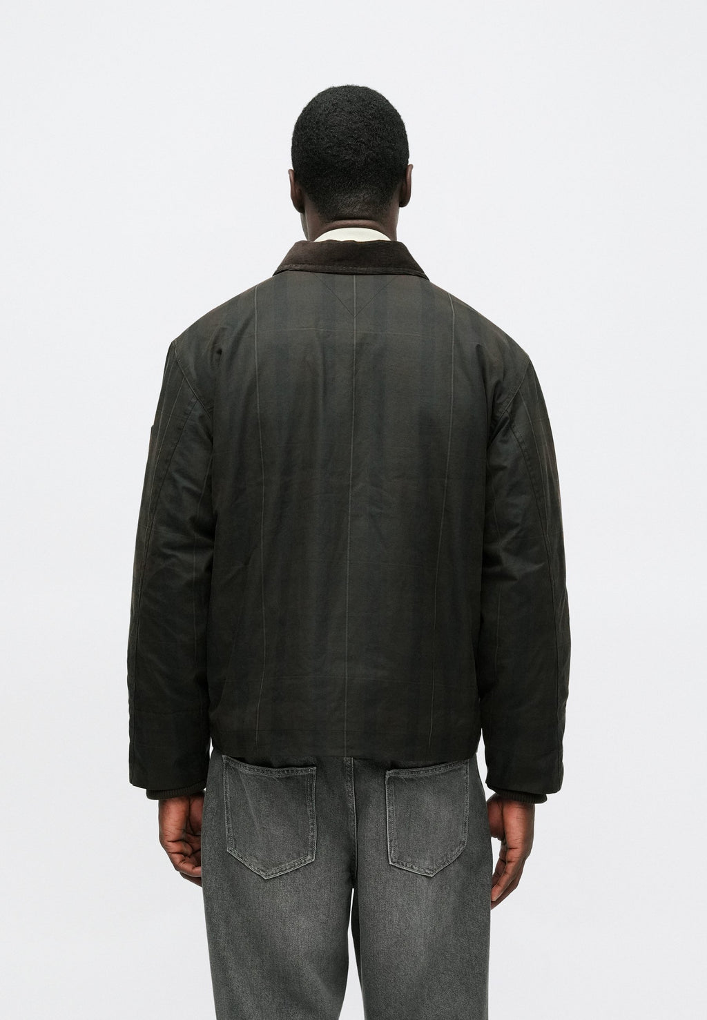 WAXED TARTAN CHECK RELAXED BARN JACKET Media 4
