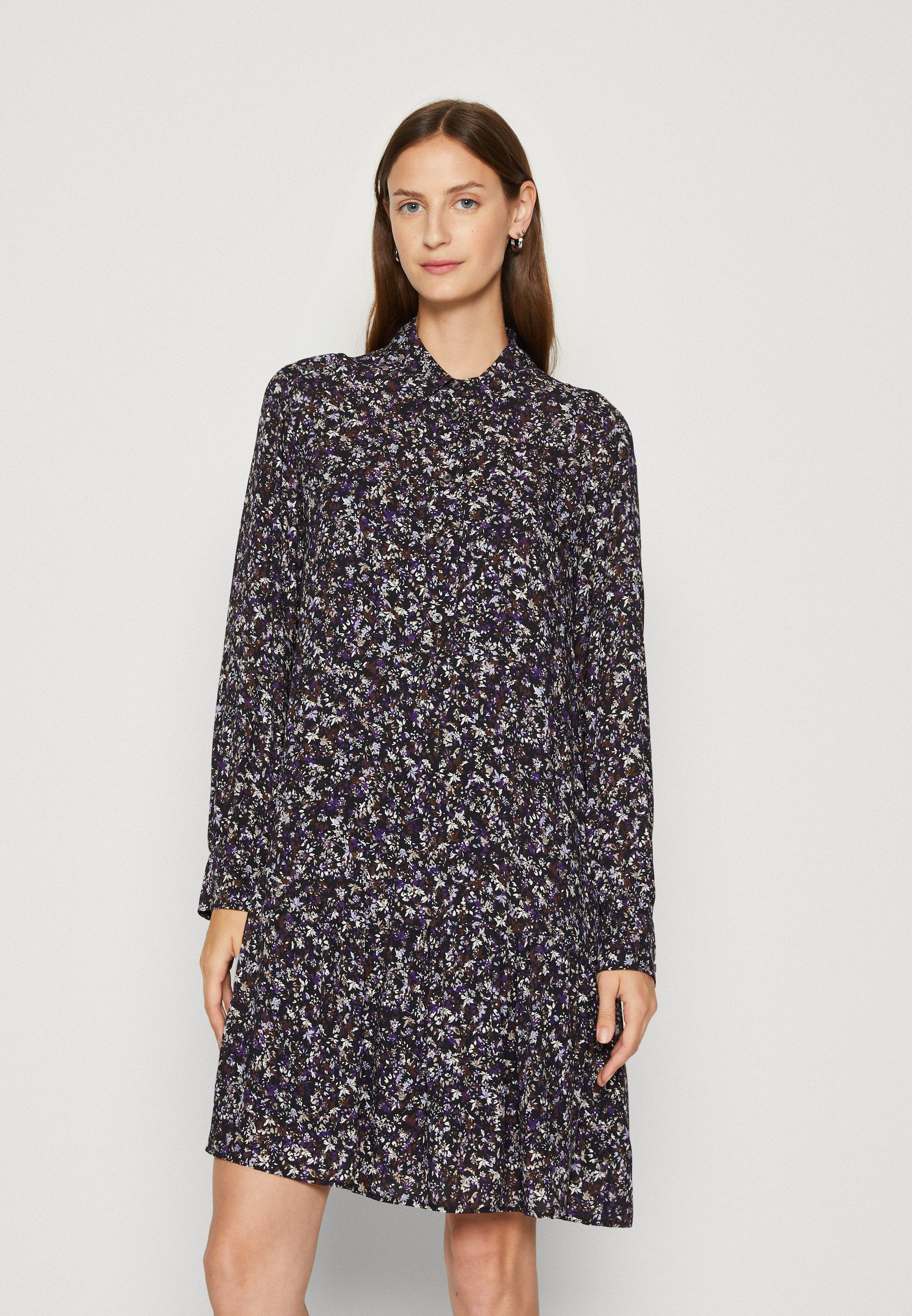 Marc O'Polo DRESS A SHAPE SHIRT STYLE VOLANT SKIRT LONG SLEEVE KENT COLLAR