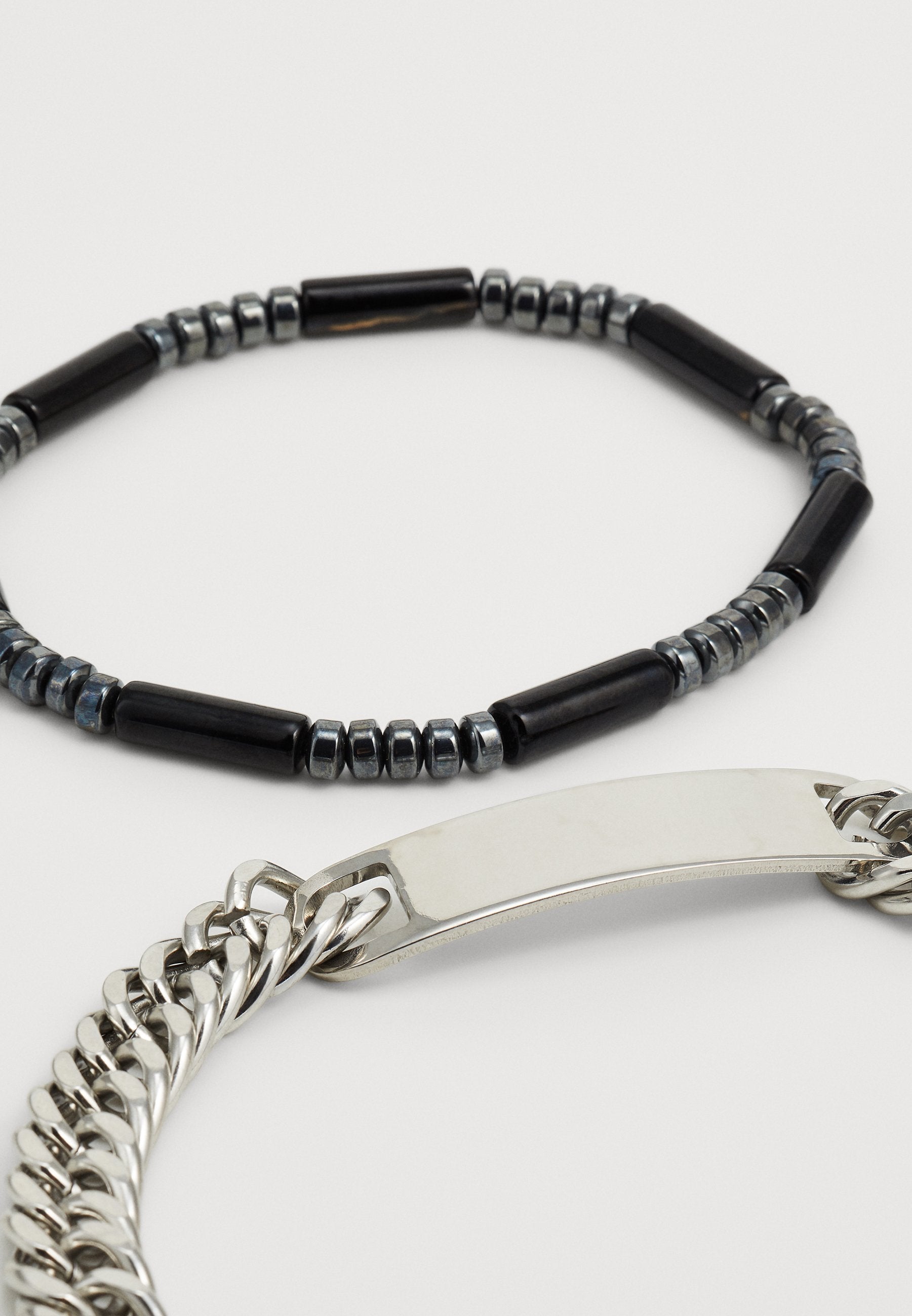 Icon Brand GUARDIAN ID BAR AND BEAD BRACELET UNISEX 2 PACK