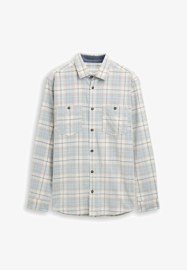 TOM TAILOR Shirt - white/blue cord check