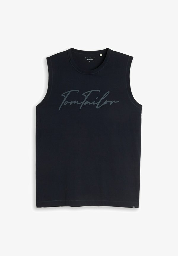 TOM TAILOR TOM TAILOR T-SHIRT TANKTOP MIT LOGO-PRINT - Top - sky captain blue