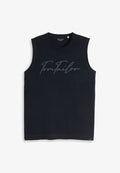TOM TAILOR TOM TAILOR T-SHIRT TANKTOP MIT LOGO-PRINT - Top - sky captain blue