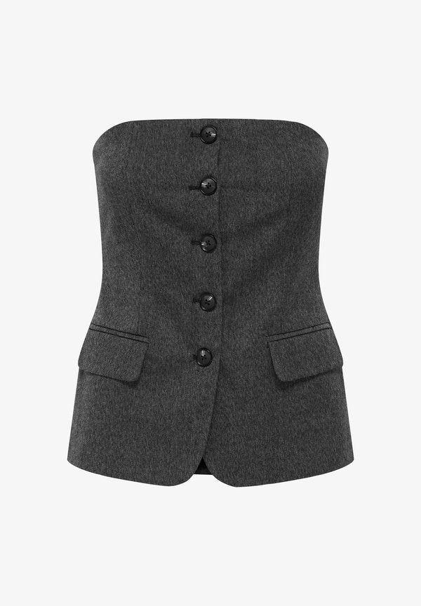 ONLY Tube ONLMARNIE Tailored Waist - Top - dark grey melange