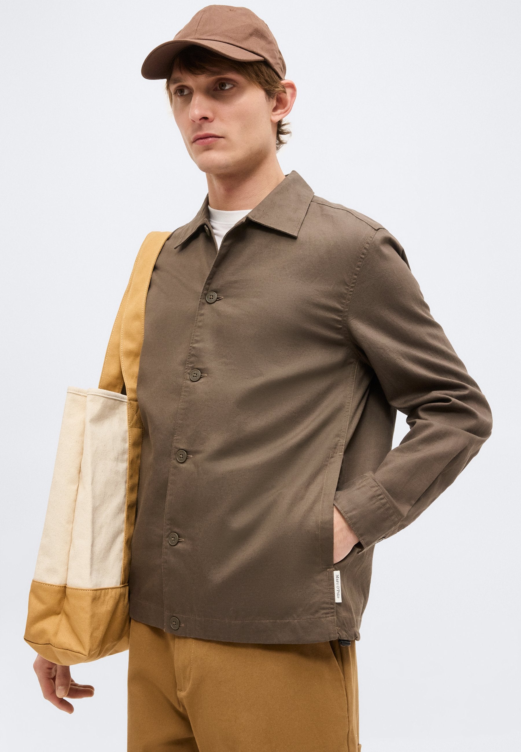 Marc O'Polo OVERSHIRT WITH CAMP COLLAR SIDE SEAM POCKETS STRAIGHT HEM