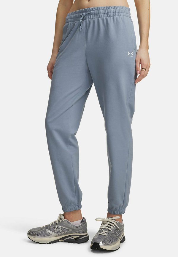 Under Armour SPORT TERRY - Tracksuit bottoms - blue wind