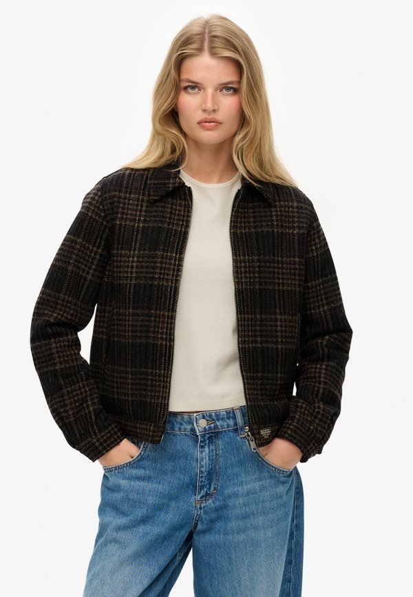 Superdry & Co CHECKED RANCH QUILTED - Light jacket - mercantile brown check