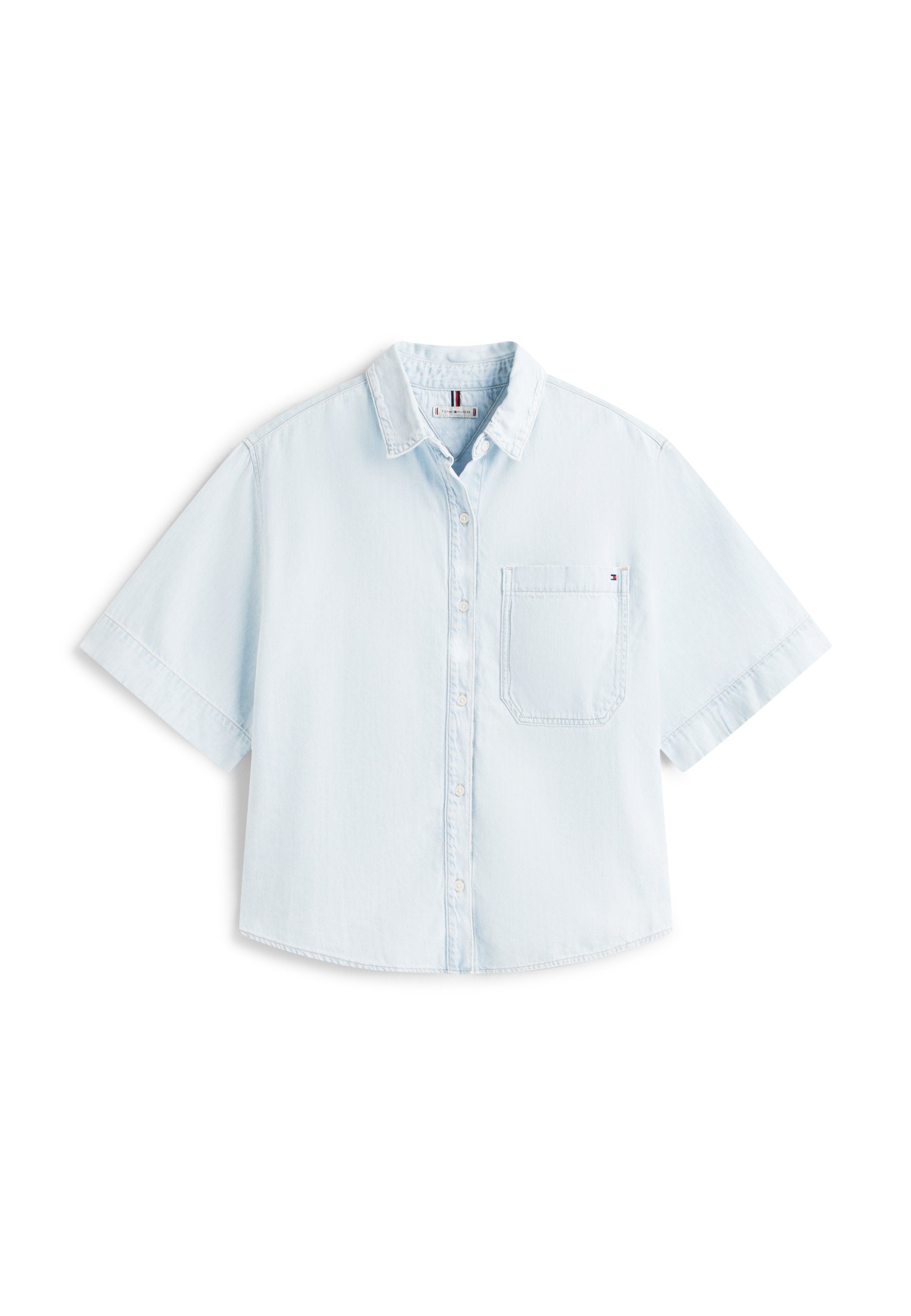 CURVE RELAXED FIT DENIM SHORT SLEEVE SHIRT Media 1