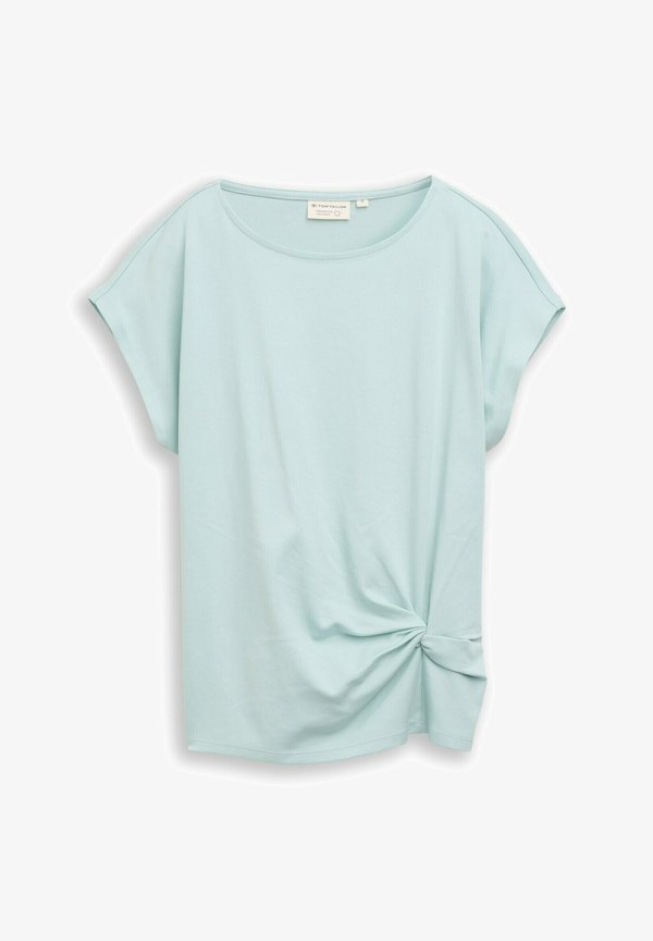 TOM TAILOR MIT KNOTENDETAIL - Basic T-shirt - blue haze