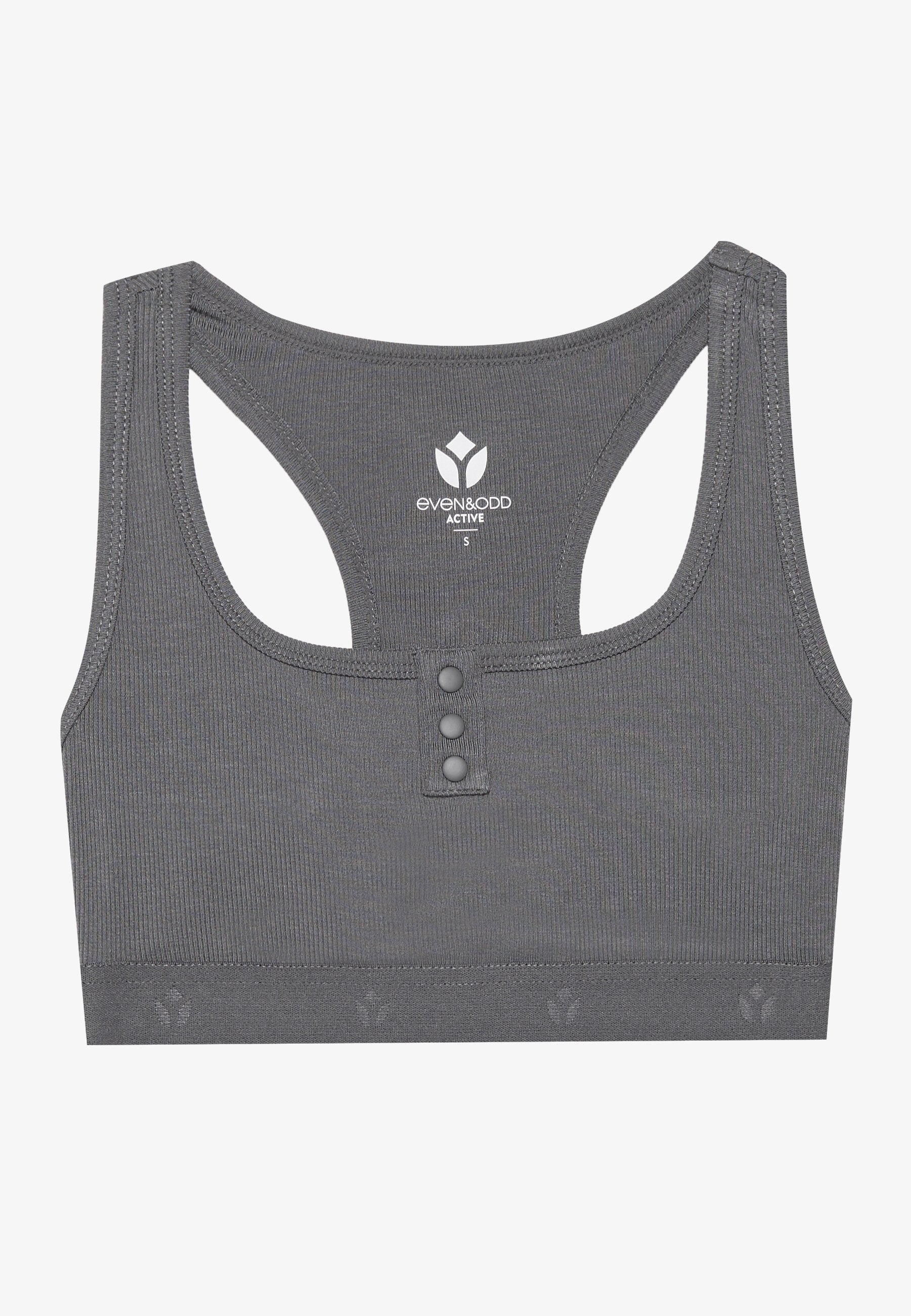 Even&Odd active LIGHT SUPPORT FINE RIBBED SPORTS BRA WITH RACER BACK