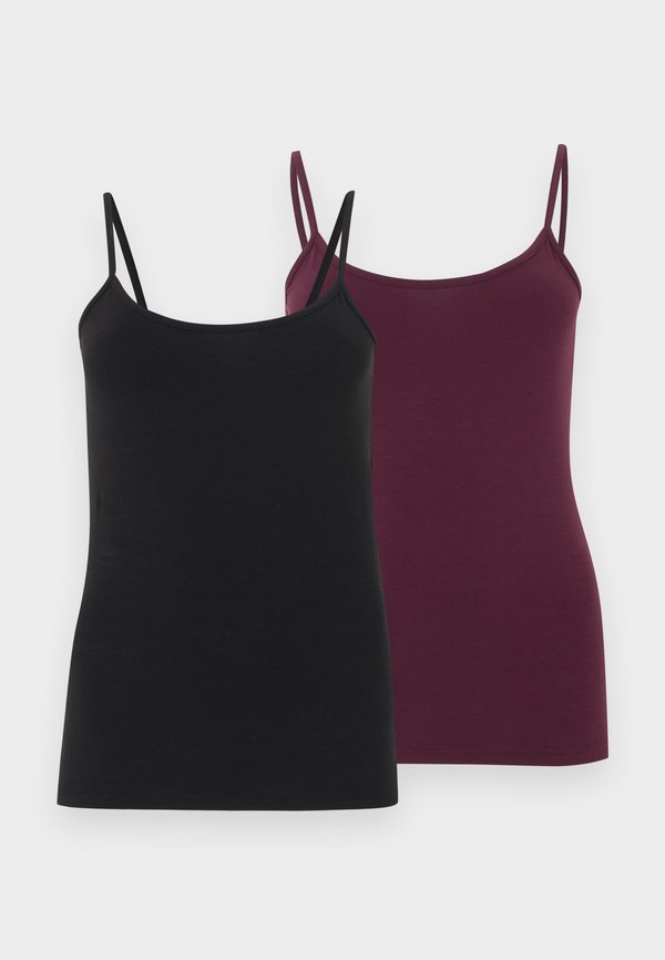 ONLY ONLLOVE SINGLET 2 PACK - Top - black/winetasting