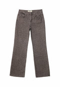 Leopardenmuster weite Jeans in Grau, mit hoher Taille, fünf Taschen und klassischer Denim-Textur.