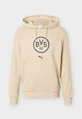 Puma BORUSSIA DORTMUND FTBLCULTURE HOODIE - Club wear - alabaster/black