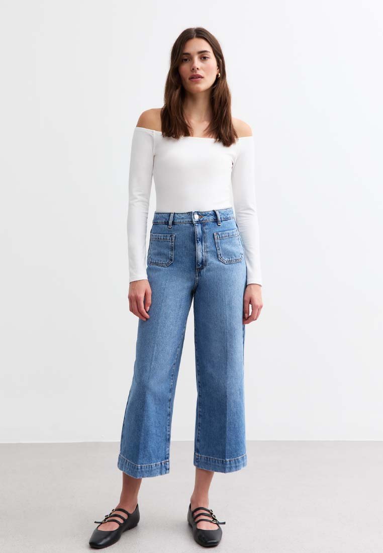 New Look CREASE FRONT PATCH POCKET WIDE LEG