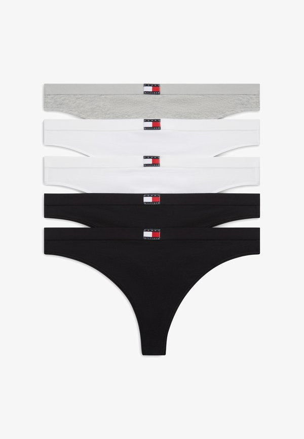 Tommy Hilfiger HERITAGE 5 PACK - Thong - grey/white/black