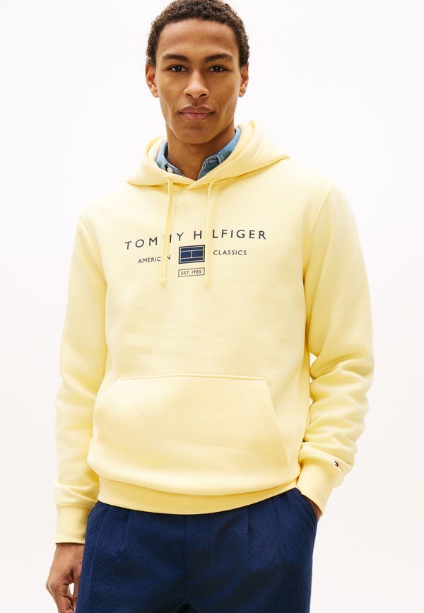 Tommy Hilfiger LOGO TERRY DRAWSTRING HOODY - Hoodie - citronella