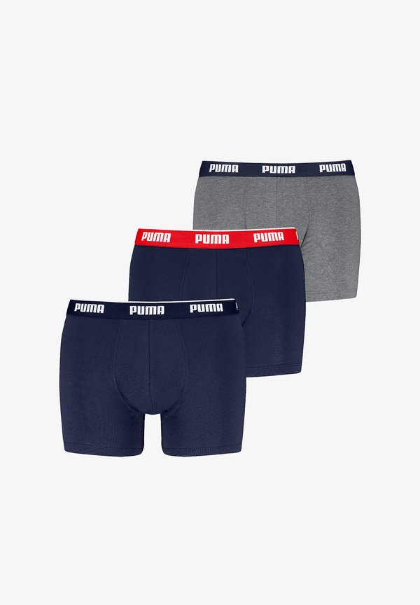 Puma EVERYDAY 3ER PACK - Boxer briefs - grey   navy   red combo