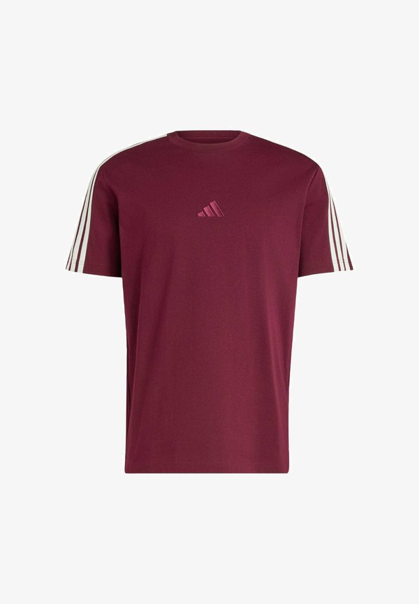 adidas Sportswear ADIDAS SPORTSWEAR ADIDAS KIT 3-STRIPES REGULAR T-SHIRT - Print T-shirt - maroon   off white