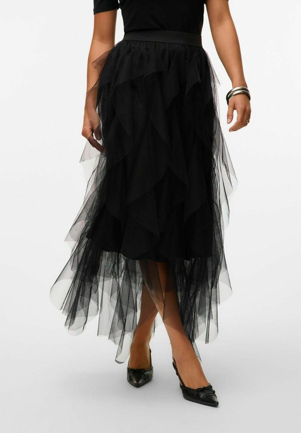 Vero Moda VMEVE High waist Long - Maxi skirt - black