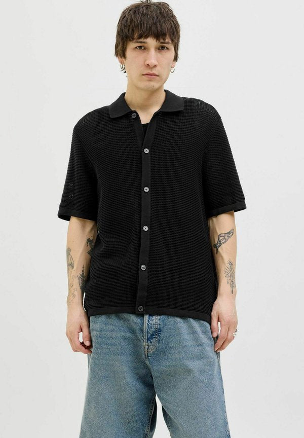 Jack & Jones Knitted Striped Knitted - Shirt - black