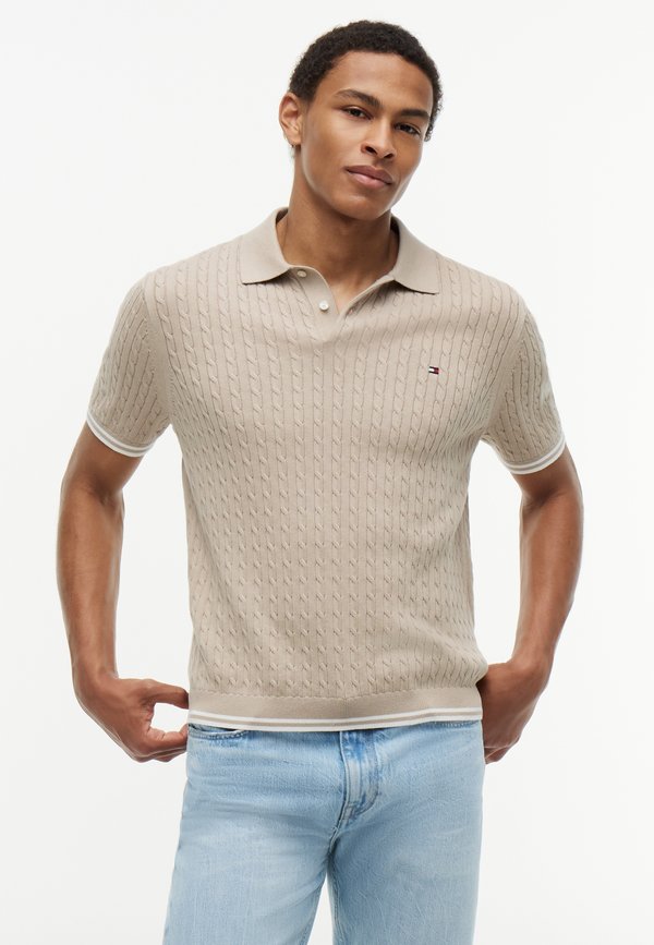 Tommy Hilfiger CABLE KNITTED S/S POLO - ELEVATED ESSENTIALS - Polo shirt - batique khaki