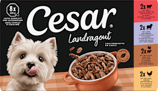 Nassfutter Hund Landküche Vielfalt in Sauce, Multipack (8x150 g) Cesar
