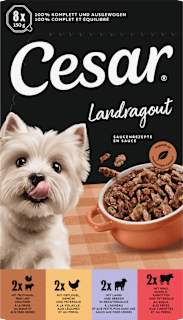 Nassfutter Hund Landküche Vielfalt in Sauce, Multipack (8x150 g) Cesar