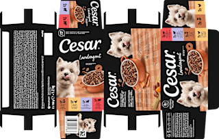 Nassfutter Hund Landküche Vielfalt in Sauce, Multipack (8x150 g) Cesar